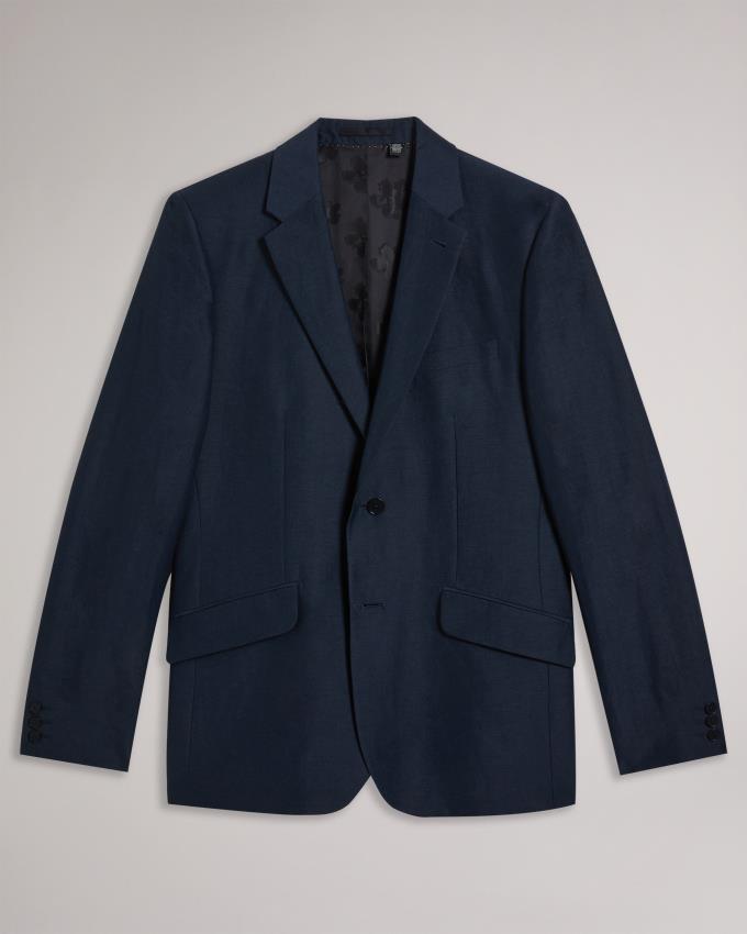 Blazer Ted Baker Wool And Linen Bleu Marine Homme | TOG-14661426